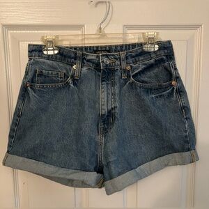 Wild Fable Blue Jean Shorts Distressed Mid-Thigh